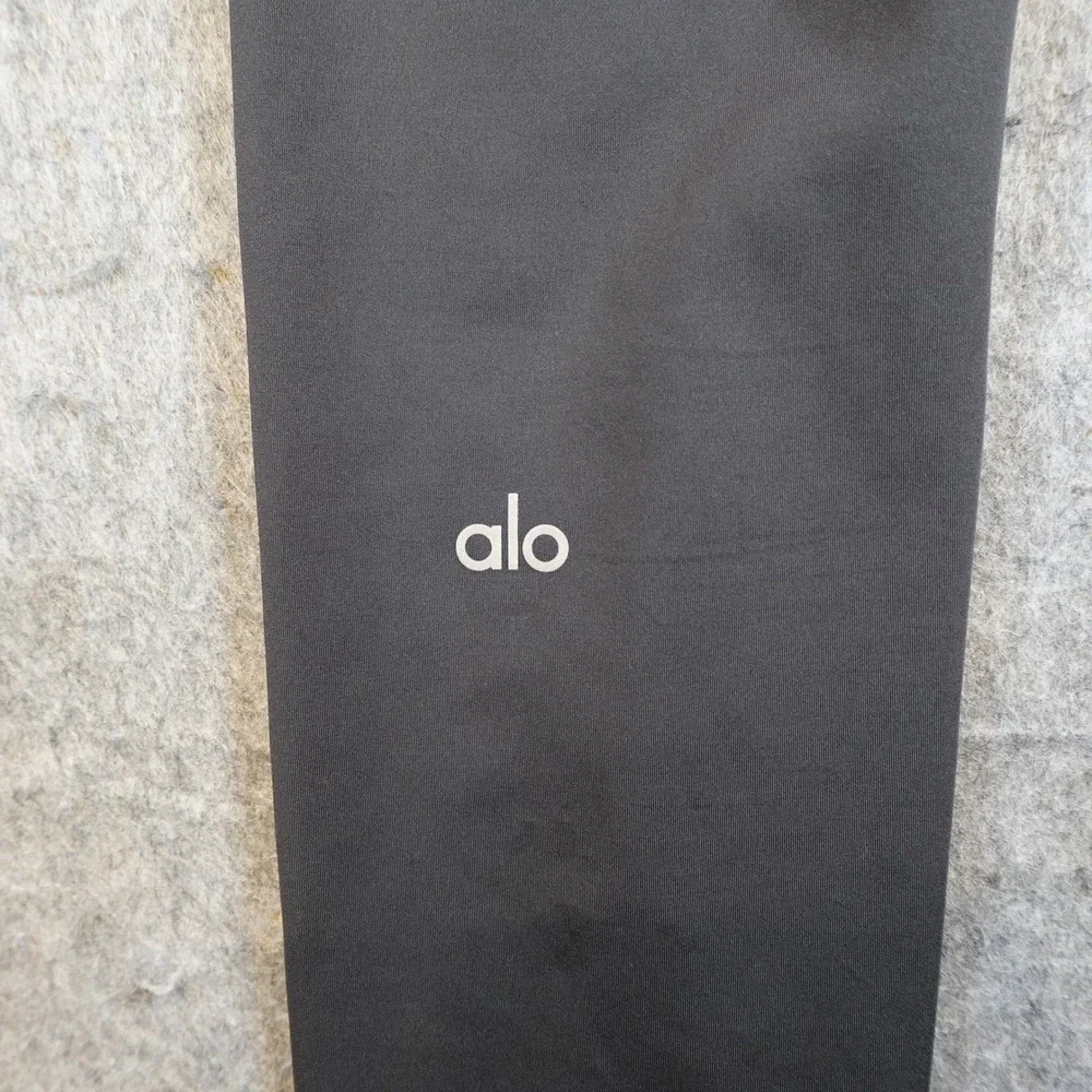 Alo Leggings Women Medium Black High Waisted Yoga Activewear Airbrush Workout